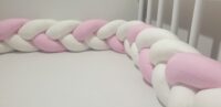 Fonott rácsvédő fehér rózsaszín puplin