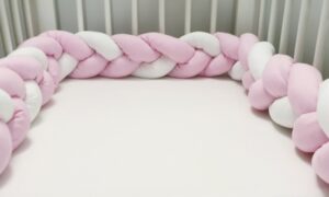 Fonott rácsvédő rózsaszín fehér puplin