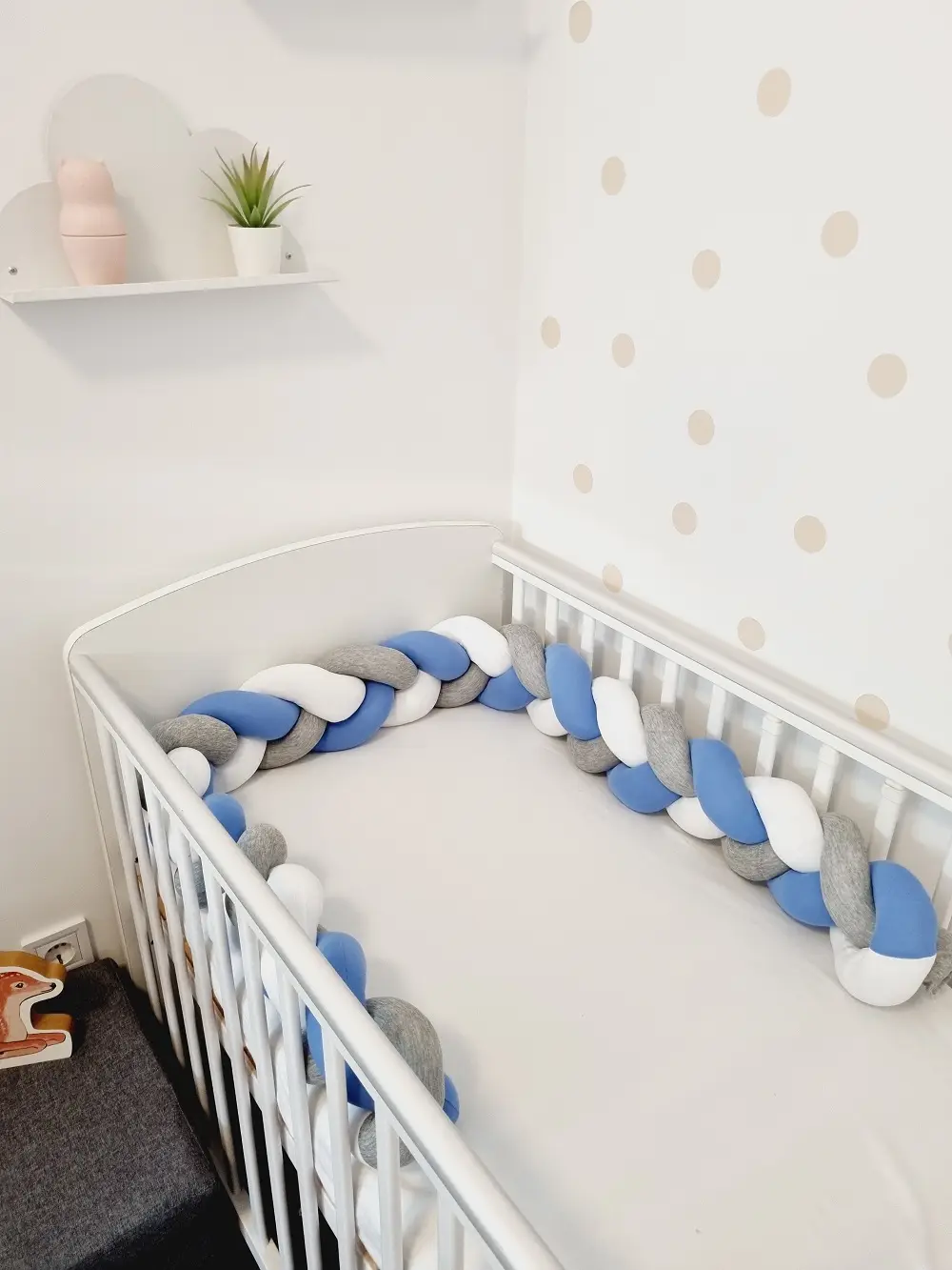 Pamut fonott rácsvédő kék szürke fehér színben