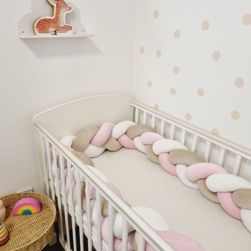 Fonott rácsvédő rózsaszín fehér bézs színben