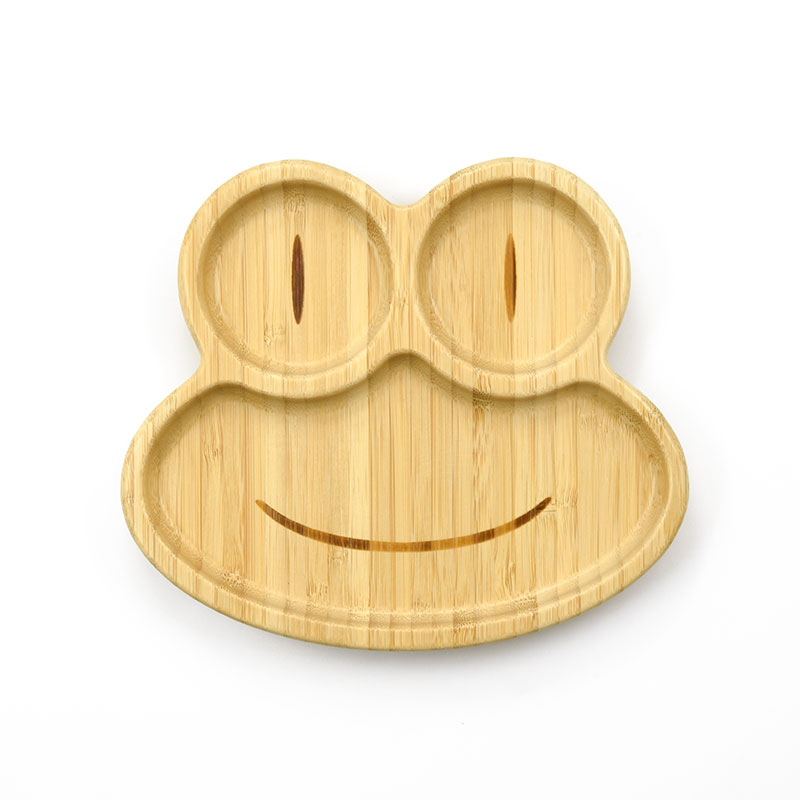 Bambusz tányér tapadókoronggal - béka