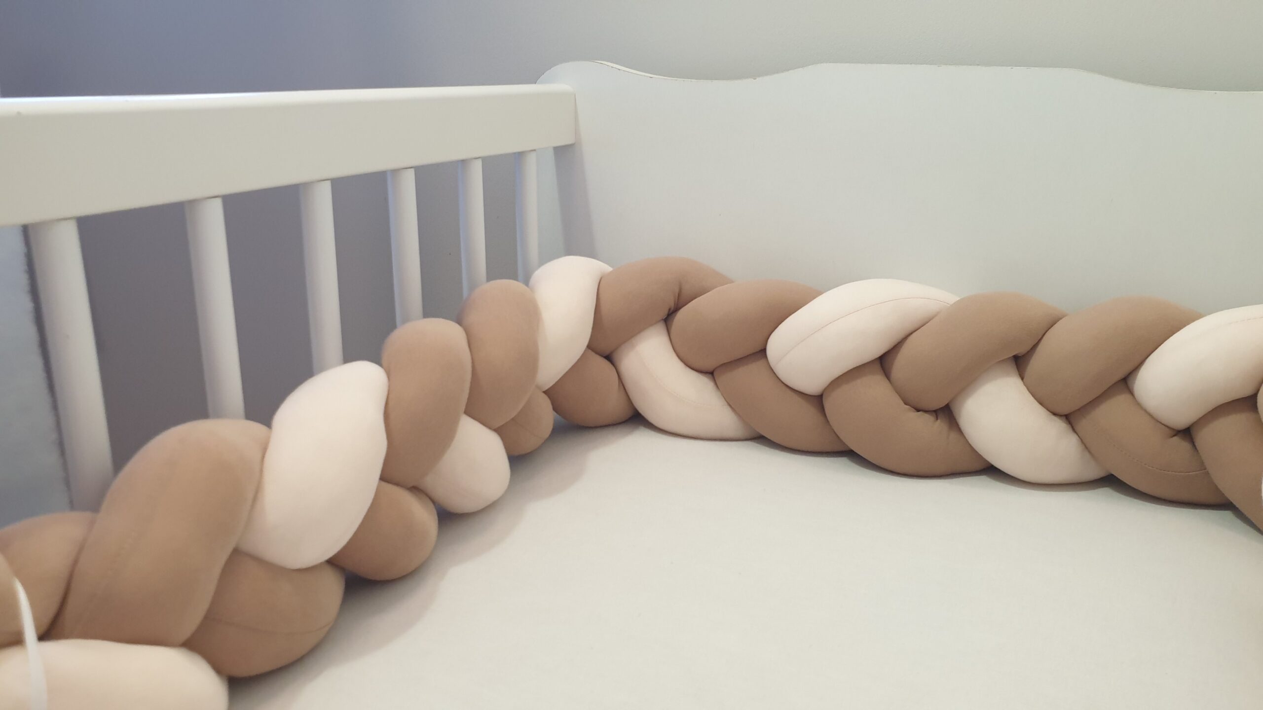 Fonott rácsvédő, pamut - barna púderrózsaszín - Image 4