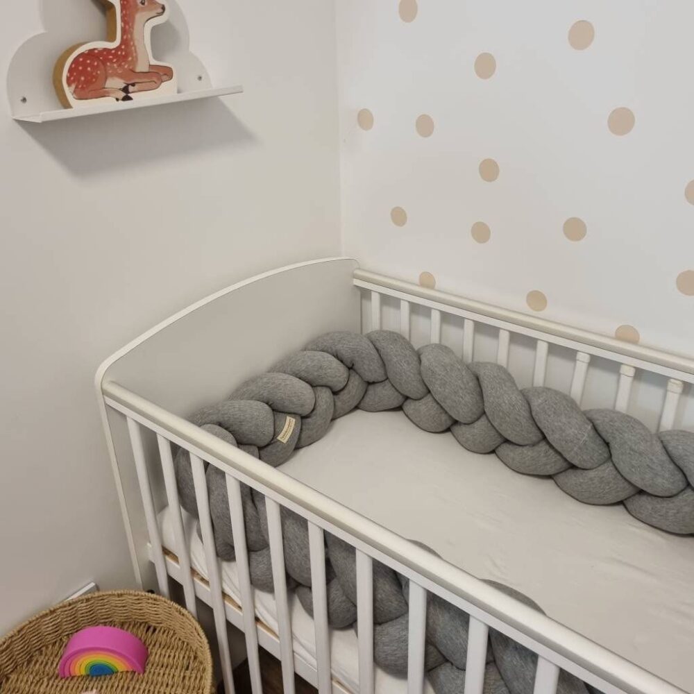 Fonott rácsvédő szürke pamut